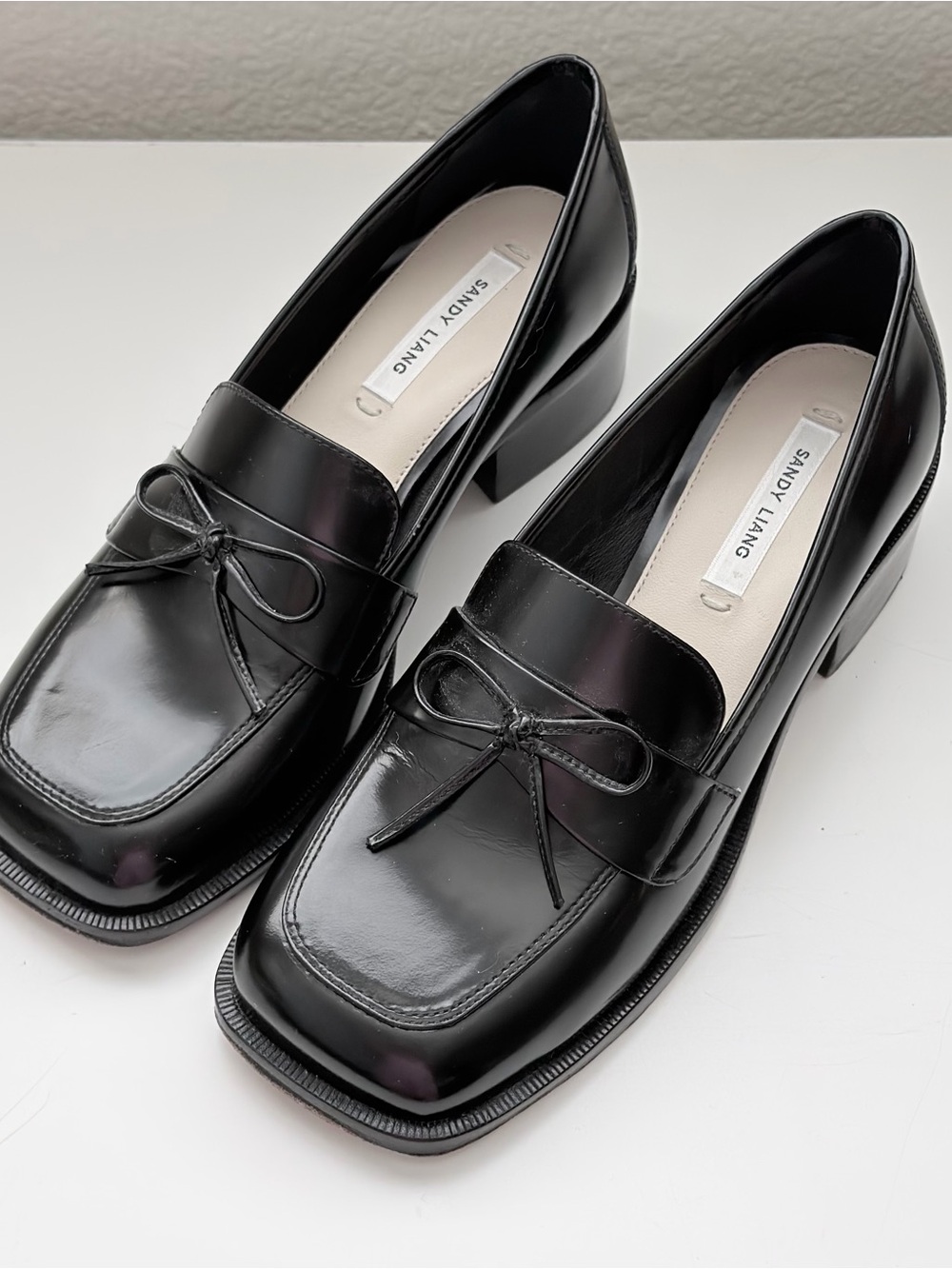 Sandy Liang Loafer in Black Spazzolato